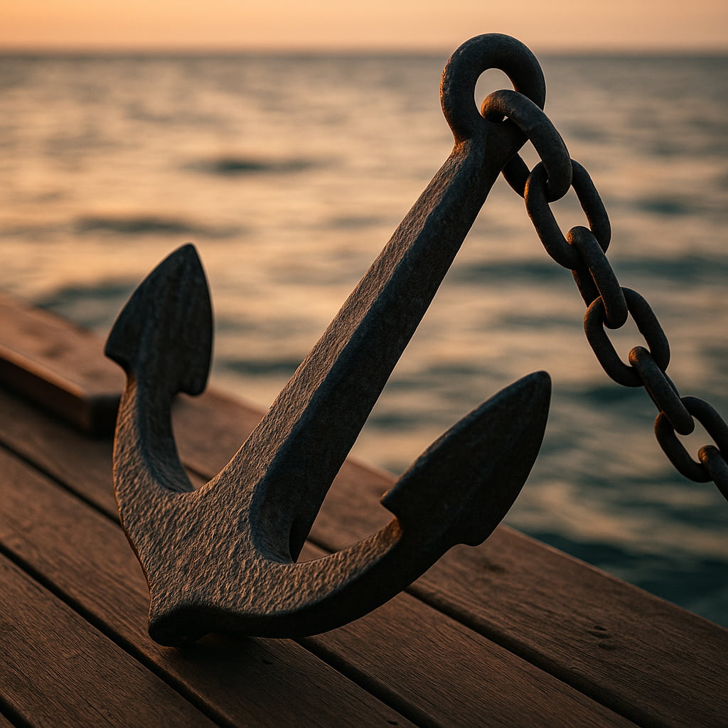 Ancla sobre el muelle