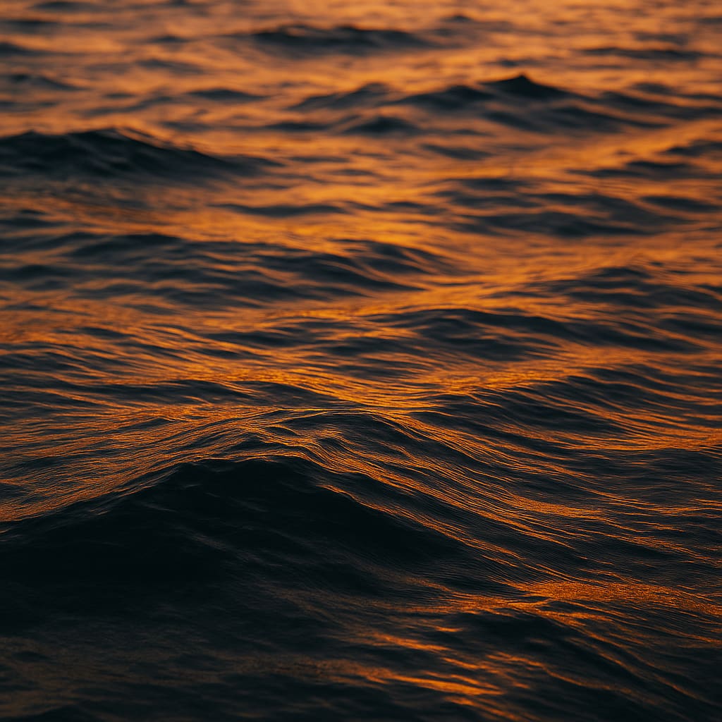 Olas suaves al atardecer